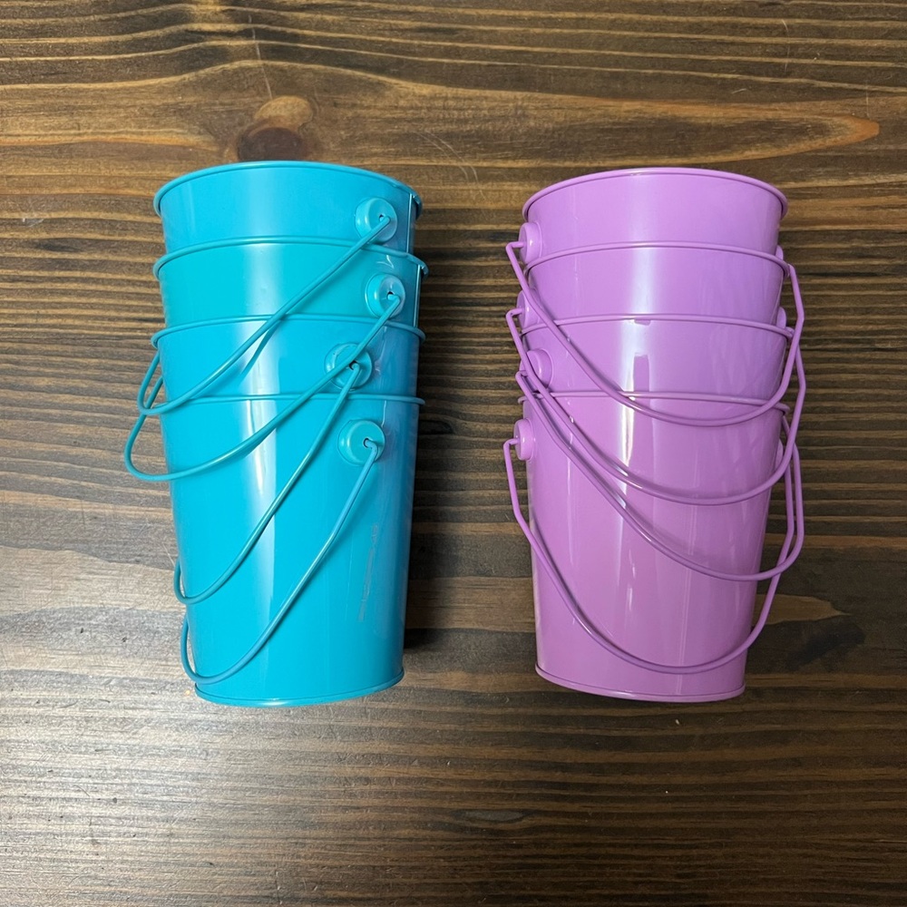 Blue and purple metal bucket bundle